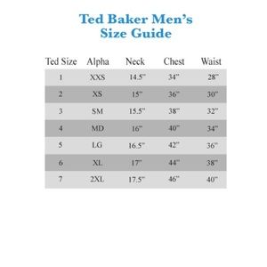 ted baker shirt sizes